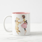 "Tanzend mit der mein Hunde" Tasse (Links)