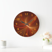 Tanzend mit moderner abstrakter Fraktalkunst Große Wanduhr (Zuhause)