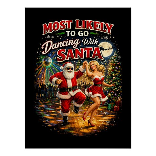 Tanzend mit Santa Poster (Vorderseite)