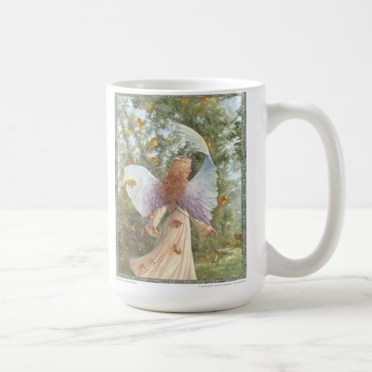 "Tanzend verlässt" weiße Keramikkaffee-Tasse Kaffeetasse (Rechts)