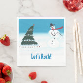 Tanzend Weihnachtsbaum Snowman Let's Rock Napkins Serviette (Beispiel)