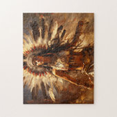 Tanzende amerikanische Ureinwohner in Headresse Puzzle (Vertikal)