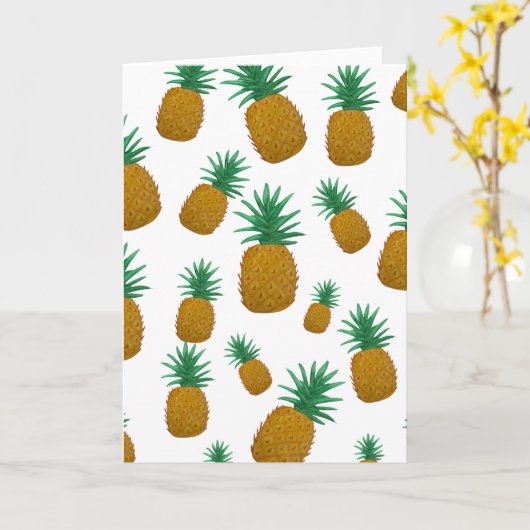 Tanzende Ananas Karte (Gelbe Blume)