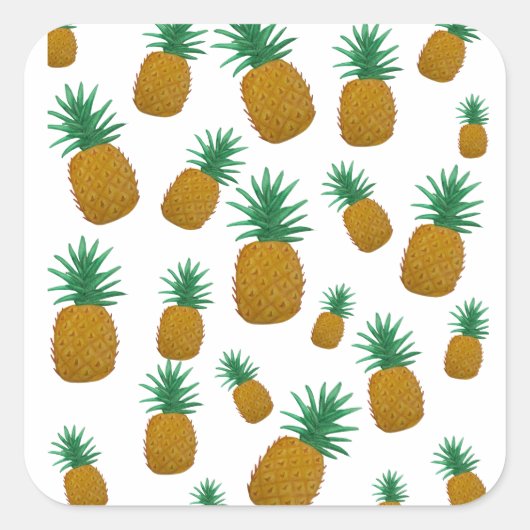 Tanzende Ananas Quadratischer Aufkleber (Vorderseite)