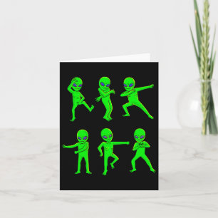 Tanzende Außerirdischen Halloween Green Alien Danc Karte