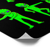 Tanzende Außerirdischen Halloween Green Alien Danc Poster (Ecke)