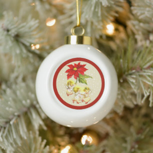 Tanzende Baby-Engel Weihnachtsdekoration Keramik Kugel-Ornament