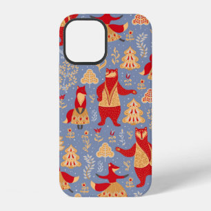 Tanzende Bären und Füchse in einem magischen Wald iPhone 12 Hülle