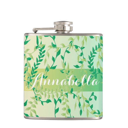 Tanzende Blätter Flachmann (Vorderseite)