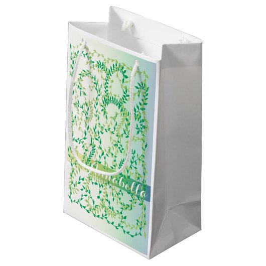 Tanzende Blätter Kleine Geschenktüte (Rückseite Schrägansicht)