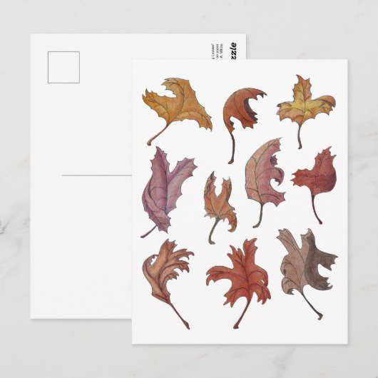 Tanzende Blätter Postkarte (Vorne/Hinten)