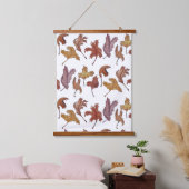 Tanzende Blätter Wandteppich Mit Holzrahmen (Schlafzimmer)