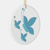 Tanzende blaue Schmetterlinge Keramikornament (Rechts)