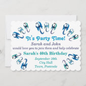 Tanzende Blue Dragons Party Einladung (Vorderseite)