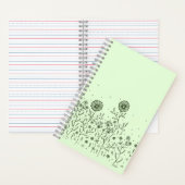 Tanzende Blume auf einer Wiese, hellgrün Notizblock (Innen)