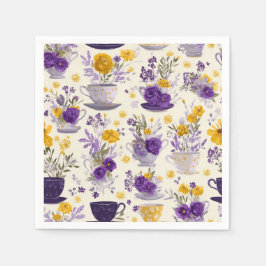 Tanzende Blumenvasen Serviette