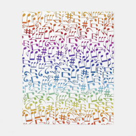 Tanzende bunte Musiknoten Musiker Musikliebhaber Fleecedecke