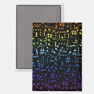 Tanzende bunte Musiknoten Musiker Musikliebhaber Magnet