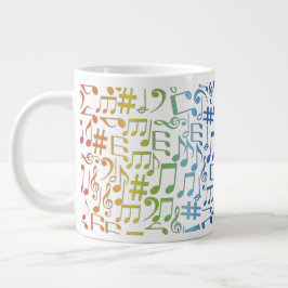 Tanzende bunte Noten Musiker Musikliebhaber Jumbo-Tasse