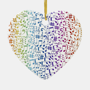 Tanzende bunte Noten Musikliebhaber Musiker Keramik Ornament
