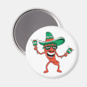 Tanzende Chili Pepper Magnet (Vorderseite/Rückseite)