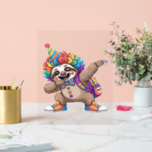 Tanzende Clowntrommeln Spooky Halloween-Faulenzer Acrylschild (Hochzeit)