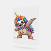 Tanzende Clowntrommeln Spooky Halloween-Faulenzer Acrylschild (Winkel)