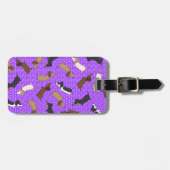 Tanzende Dackeln (Lila) Gepäckanhänger (Vorderseite horizontal)