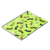 Tanzende Dackeln (Lime Green) Notizblock (Linke Seite)