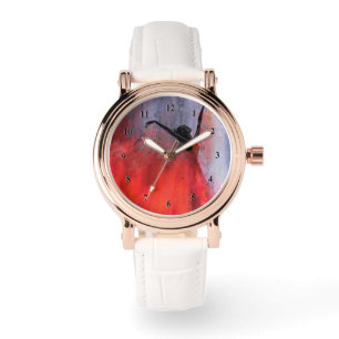 Tanzende Dame in Rot - Abstrakte Originalmalerei Armbanduhr