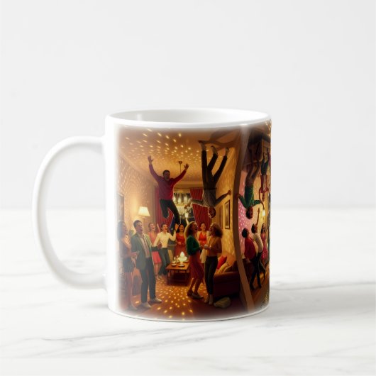 Tanzende Deckenparty-Stimmung Tasse (Links)