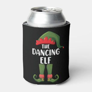 Tanzende Elf-Familie passende Gruppe Weihnachtsfei Dosenkühler