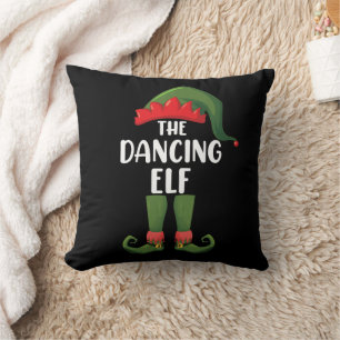 Tanzende Elf-Familie passende Gruppe Weihnachtsfei Kissen