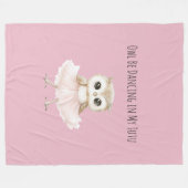 Tanzende Eule mit rosa Tutu Ballerina Fleecedecke (Vorderseite (Horizontal))