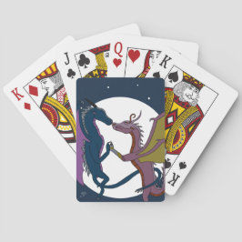 Tanzende Fantasy-Drachen-Liebes-Mystik-Illustratio Spielkarten