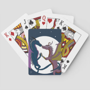 Tanzende Fantasy-Drachen-Liebes-Mystik-Illustratio Spielkarten