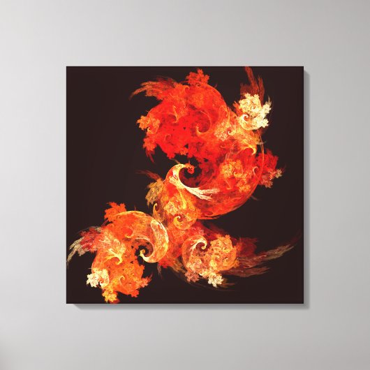 Tanzende Feuervögel Abstrakt ummantelte Canvas Pri Leinwanddruck (Vorderseite)
