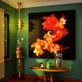 Tanzende Feuervögel Abstrakt ummantelte Canvas Pri Leinwanddruck