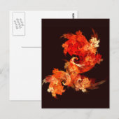 Tanzende Feuervögel Kunst Moderne Fraktale Abstrak Postkarte (Vorne/Hinten)