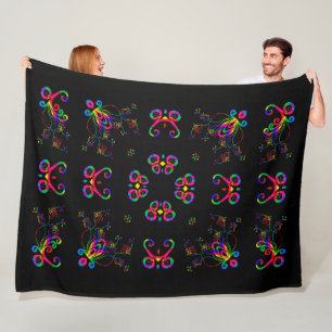 Tanzende Fiesta Blumen Fleecedecke