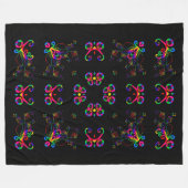 Tanzende Fiesta Blumen Fleecedecke (Vorderseite (Horizontal))