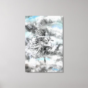 Tanzende Frau in den Wolken - Gefühl - Malerei Leinwanddruck