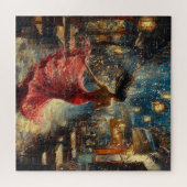 Tanzende Frau in Rot Puzzle (Horizontal)