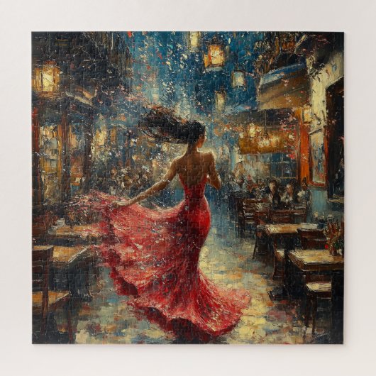 Tanzende Frau in Rot Puzzle (Vertikal)