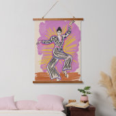 Tanzende Frau Wandteppich Mit Holzrahmen (Schlafzimmer)