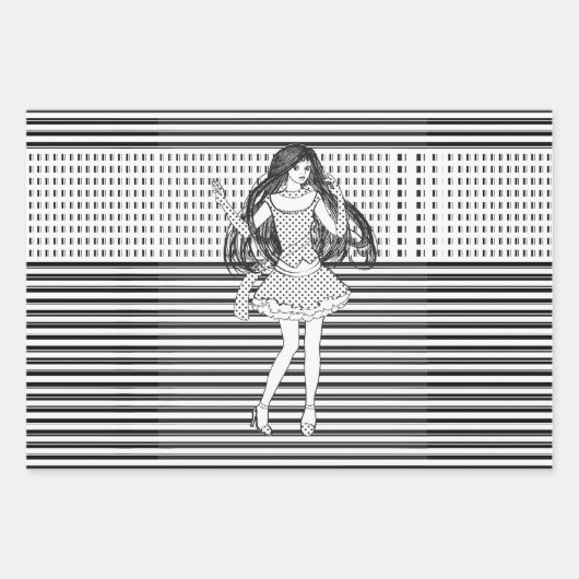 tanzende Freundin im Dunkeln Geschenkpapier Set (Vorderseite)