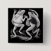 Tanzende Frösche Toad Goblincore Dark Academia Ret Button (Vorderseite)