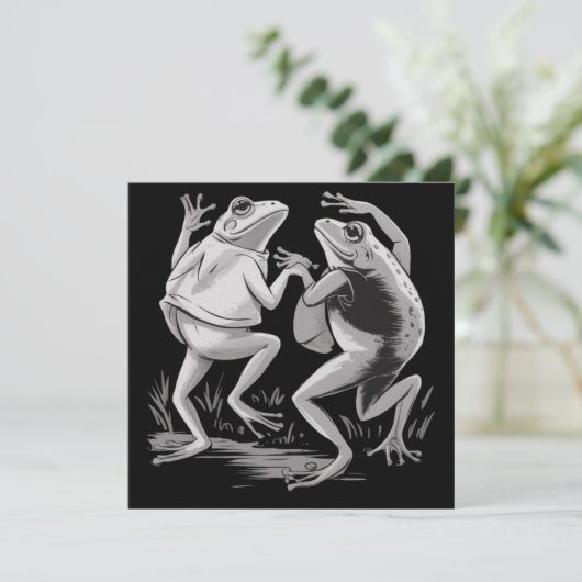 Tanzende Frösche Toad Goblincore Dunkle Akademie R Einladung (Stehend Vorderseite)