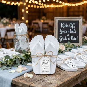 Tanzende Füße entlasten Hochzeitsschild Geschenkanhänger