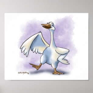 Tanzende Gans-Karikatur Poster
